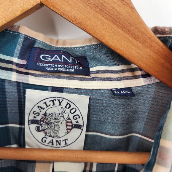 Gant Salty Dog Men's XL Long Sleeve Button Front Dress Shirt Multicolored Plaid - Picture 6 of 7